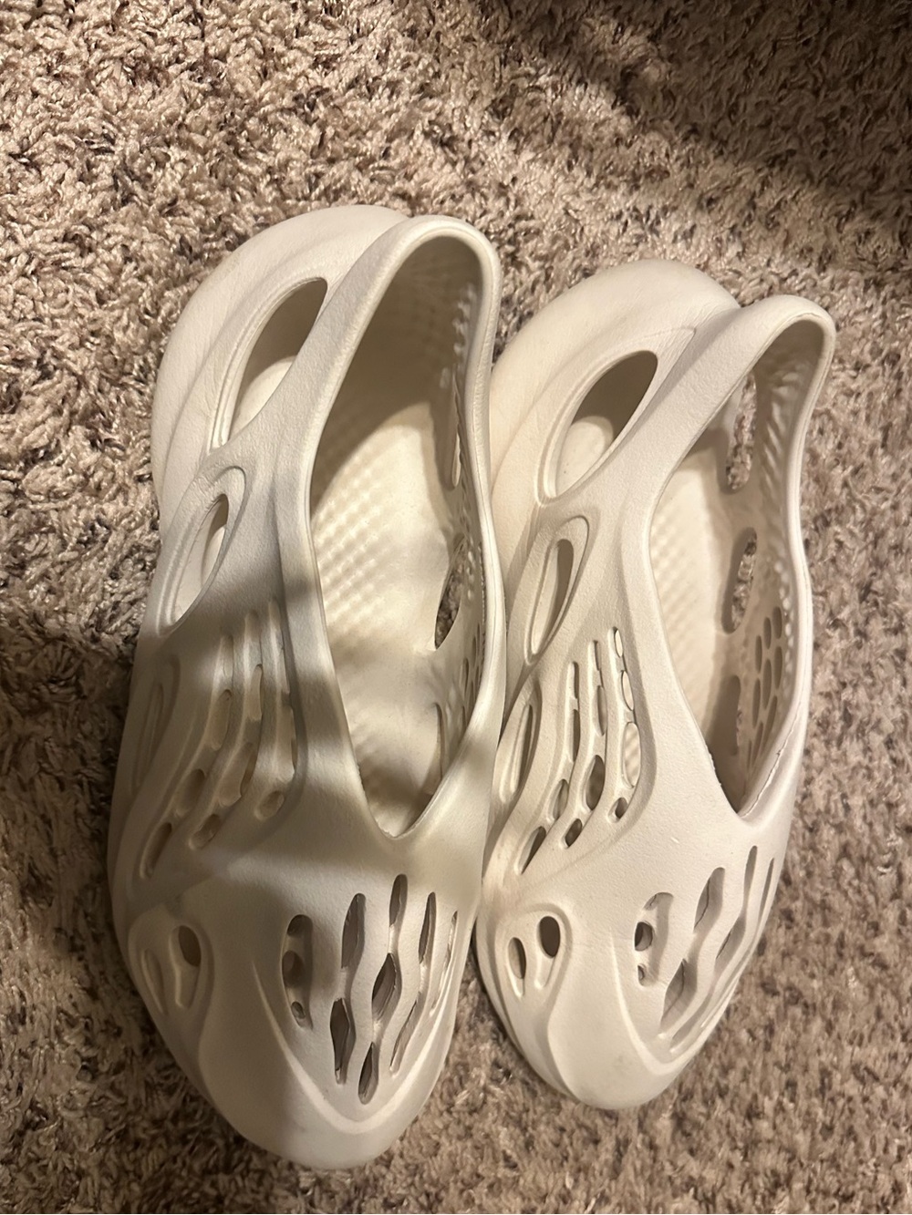 White Foam Slip-On Sculpted Clog Shoes